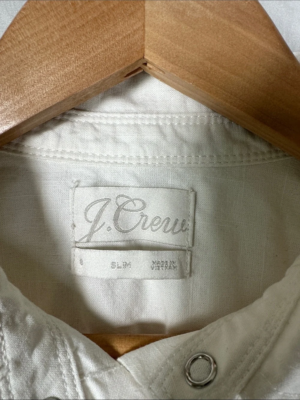 J. Crew Men's Cream Long-Sleeve Button-Down Shirt